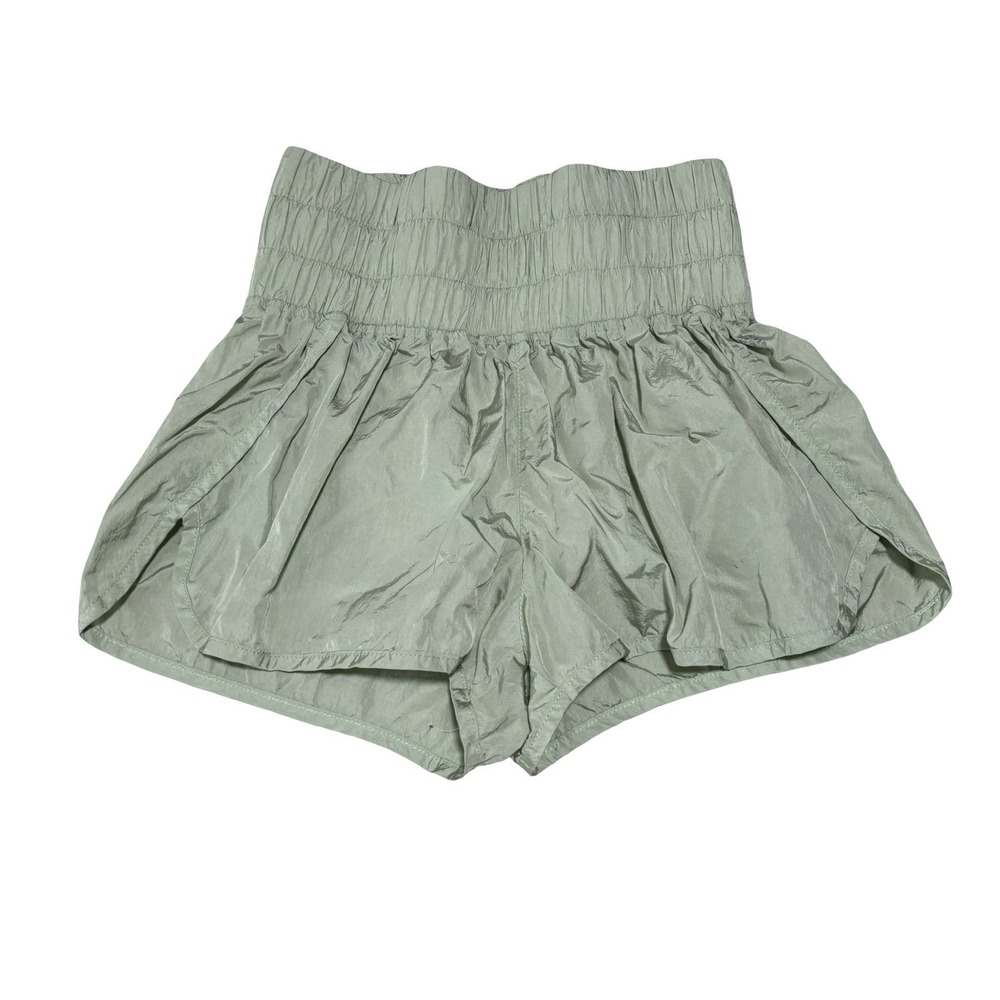 Free People‎ FP Movement Way Home Shorts Green High Waist Size Medium 24 x 2
